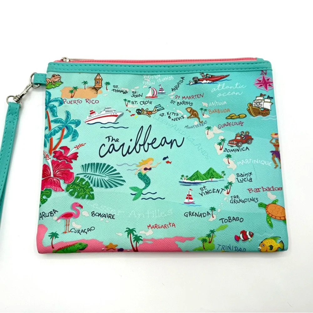 At Sea Trading Company‎ Caribbean makeup bag wristlet pouch NWOT